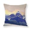 Painted Snow Mountain Sunset Colorful Sky Retro Pillow Case Sofa Model Room Decoration Pillow