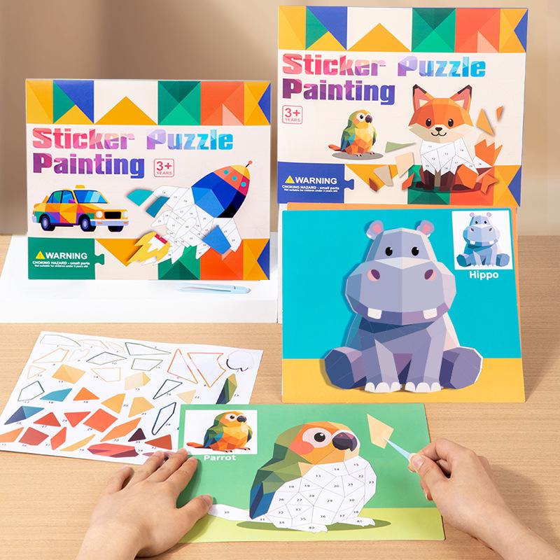 3D Sticker Puzzle & Painting Kit: Creative DIY Geometric Collage for Kids
