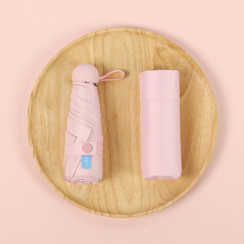 Parasol Capsule Sun Umbrella: 50% Off Mini UV Protection for Women, Dual-Purpose for Sun and Rain.