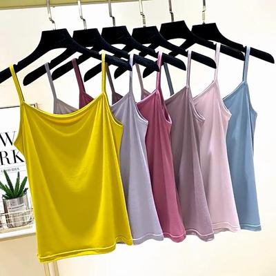 Camisola básica sin mangas con tirantes finos de modal para mujer, color liso, combina con todo