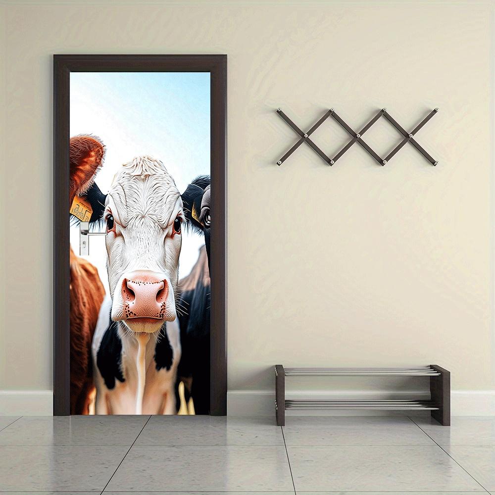 2pcs Cute Cow Wall Stickers Cartoon Animal Stickers Children's Room Bedroom Living Room Decoration Stickers Self Adhesive Remova