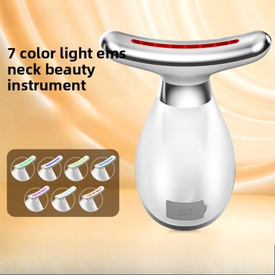 Neck Beauty Instrument Vibration Massage Neck Pattern Instrument Small Iron Lift Neck Facial Color Light Introduction Beauty Instrument