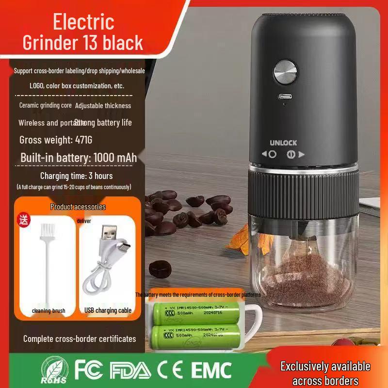 Kompakter elektrischer Kaffeebohnen-Mahlwerk, Manuelle Hand-Mahlmaschine für Zuhause