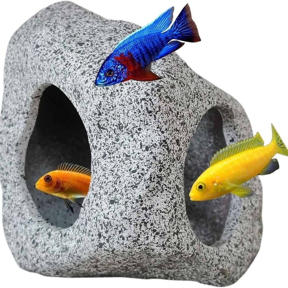 Purple Clay Aquarium Hideaway Rock Natural Touch Simulation Crafts Fish Tank Ornament Landscaping Decoration Fish Tank Cave
