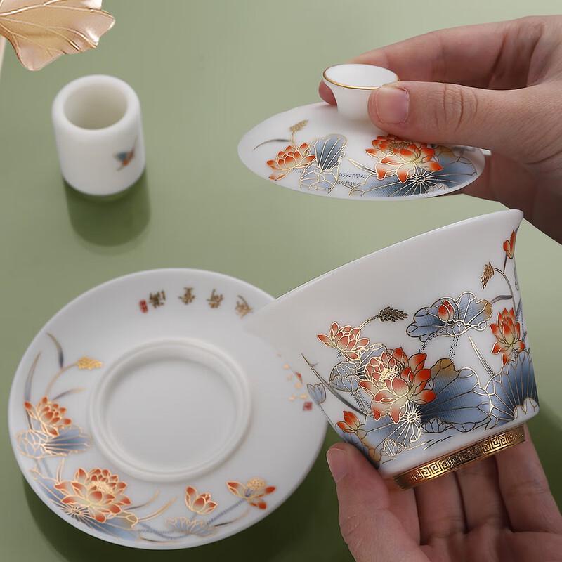 Chaxun Mutton Fat Jade Porcelain Tea Set