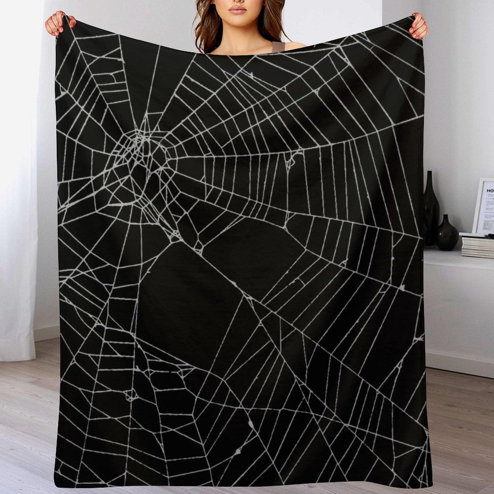 

SpiderWeb Web Throw Blanket Travel Size Cozy Blanket for Plane Train 102x76cm(40x30in)