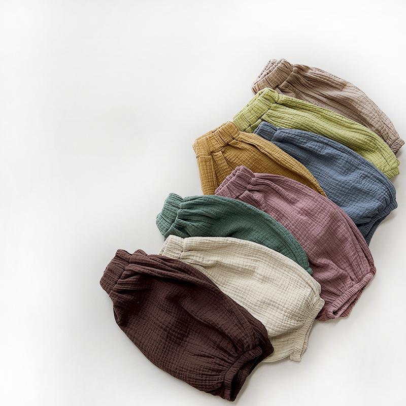 Children's Lantern Shorts Korean Sen Series Loose Wide Leg Pants for Boys and Girls Baby Trendy Children's Clothing