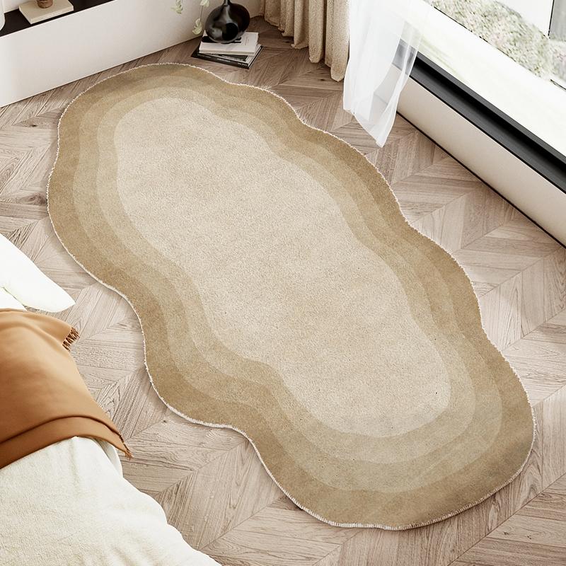 Cream Style Carpets for Living Room Irregular Shapes Bedroom Decor Carpet Thicken Plush Bedside Floor Mat Fluffy Soft Lounge Rug