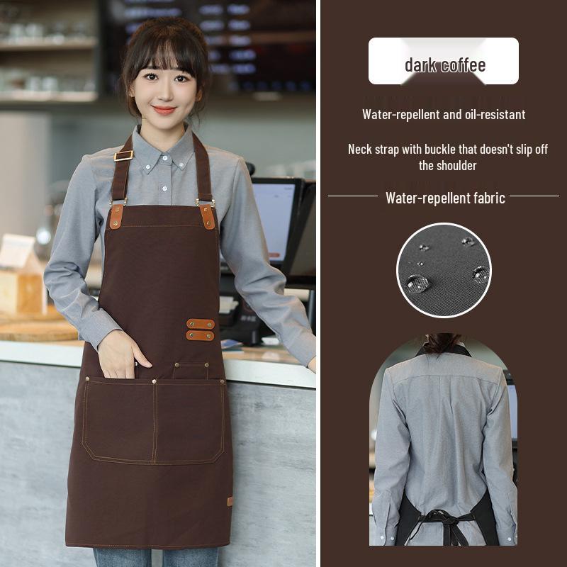 Waterproof & Oil-Proof Stain-Resistant Canvas Apron for Kitchens - Customizable Printing Available