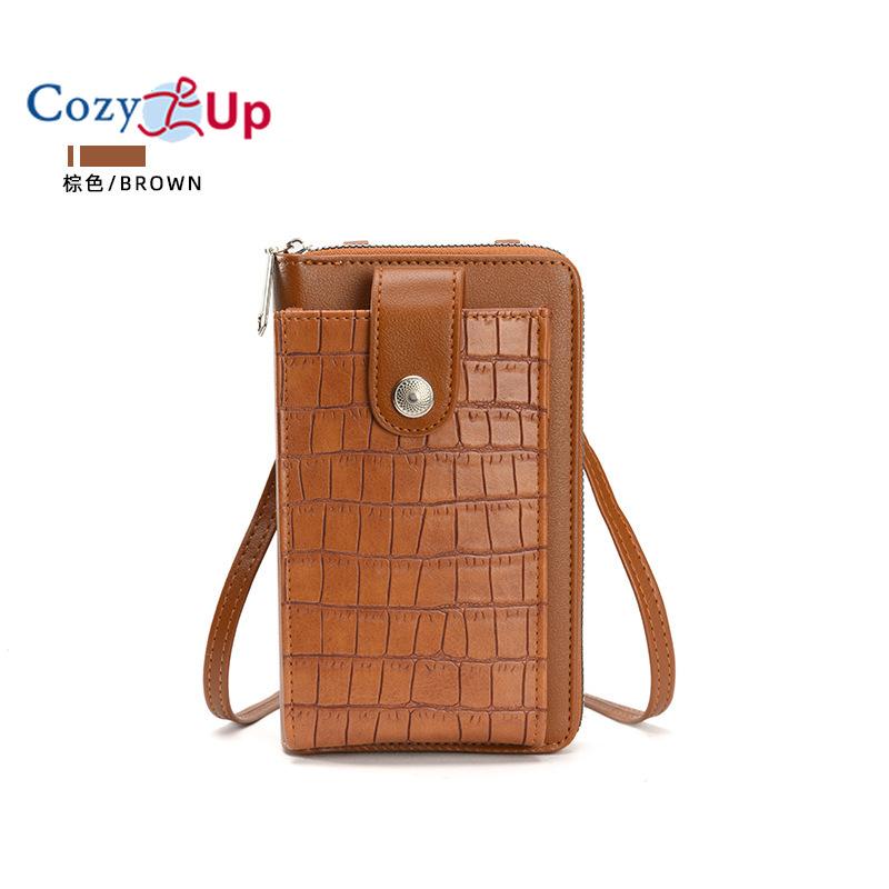 Cozy Up Damen Schultertasche Vertikal Modisch und Minimalistisch Handytasche Multifunktionale Geldbörse