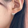 Fashion Jewelry Sterling Sliver Small Zircon Heart Stud Earring for Ladies 18K Gold Plated 925 Silver Earrings Piercing Jewelry