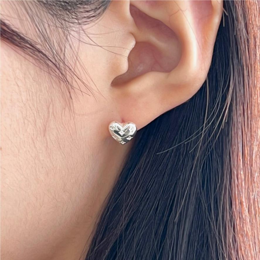 Fashion Jewelry Sterling Sliver Small Zircon Heart Stud Earring for Ladies 18K Gold Plated 925 Silver Earrings Piercing Jewelry