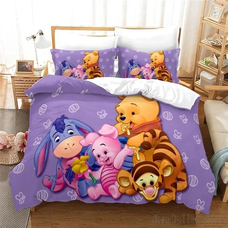 Winnie The Pooh Piglet Honey Pot Cartoon Duvet Cover Set HD Comforter Cover for Kids Bedding Sets Bedclothes Bedroom Decor