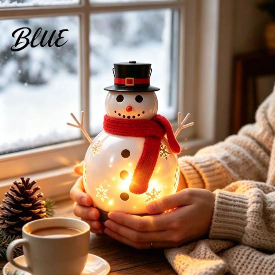 Holiday Tabletop Centerpiece Christmas Snowman Candle Holder, Decorative Metal Candlestick Ornament with Top Indoor Festive Atmosphere Light