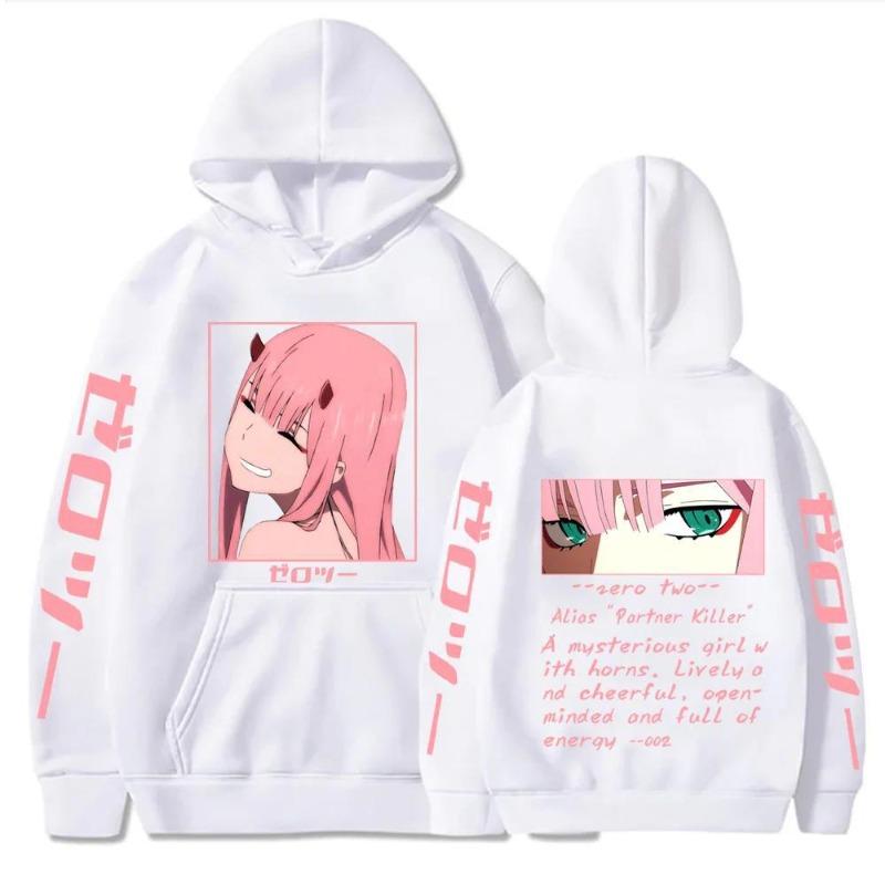 Darling In The Franxx Hot Anime Hoodie Zero Two Eyes Graphic  Sweatshirt Men Womnen Design Pullover Men's Fleece Hoodies