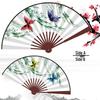 Consort Yang's Drunkenness Folding Fan - Plum Blossom, Peony, Pear Blossom Design with Peking Opera and Liangzhu Butterfly Themes