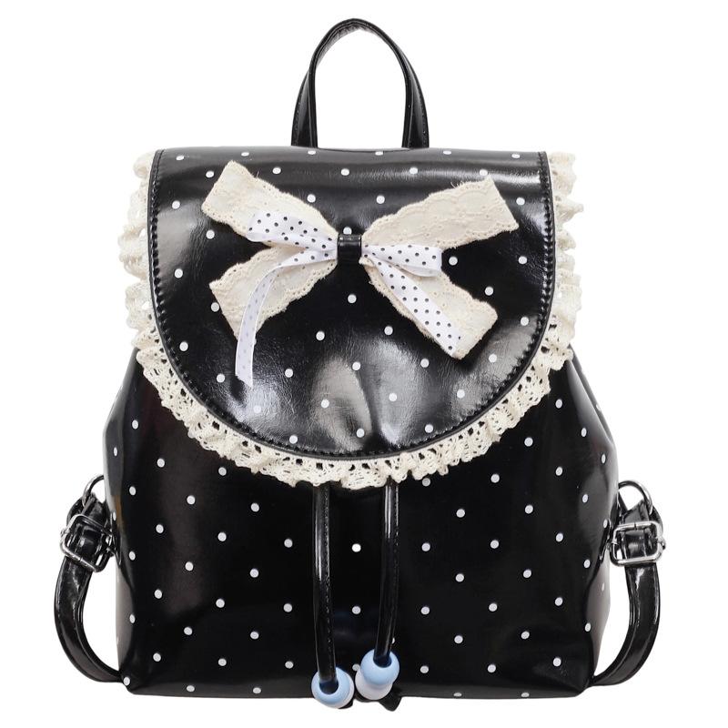 Schulrucksack1011 Frühling neu Spitze Damenrucksack süße Schwester Koreanisch gepunktet lässig retro ausländischer Stil kleiner Rucksack