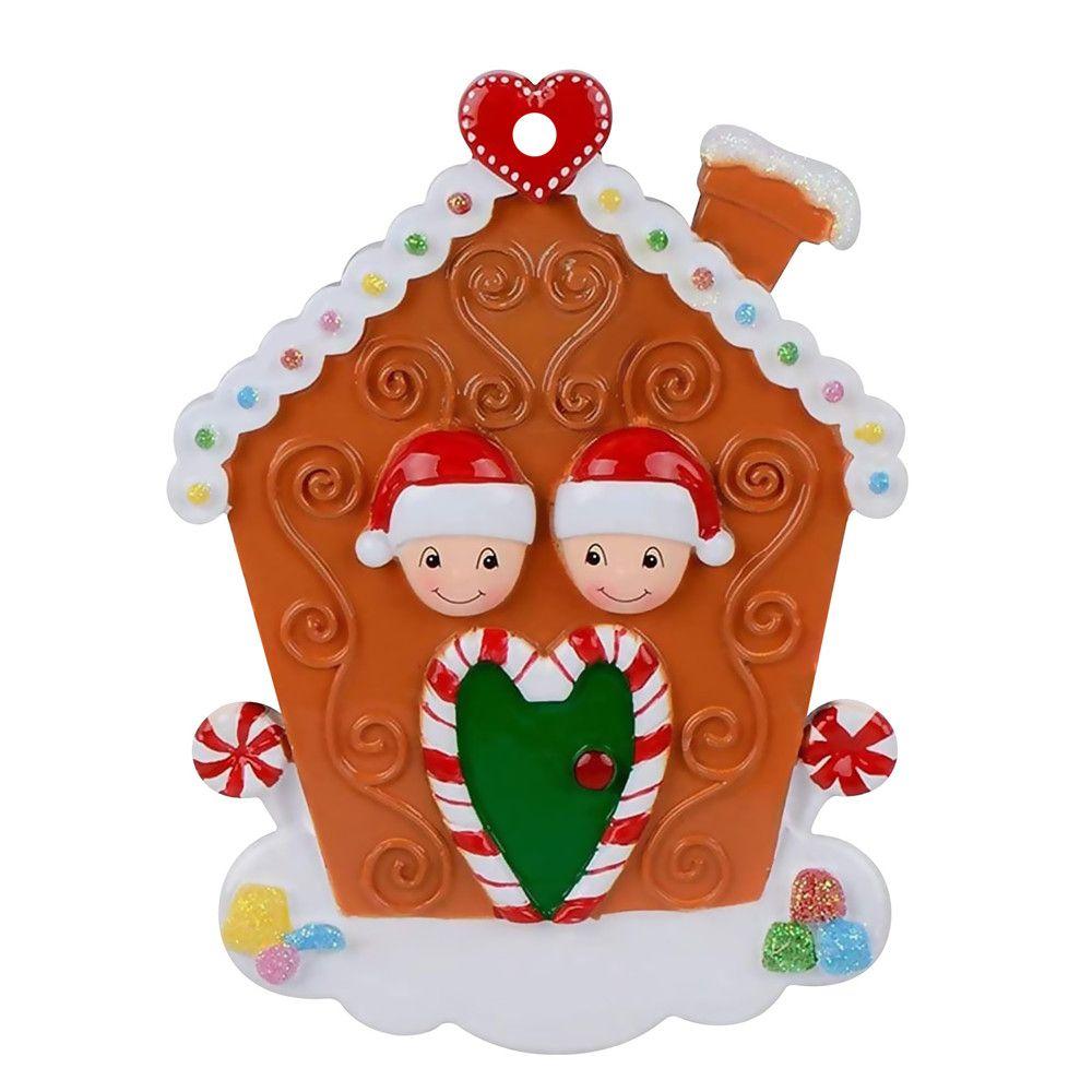Christmas Gift Personalized Xmas Pendants Family Christmas Hanging Ornament Wooden Biscuit House