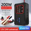 Car Power Inverter 200W 12V/24V To 220V Converter Charger Adapter Universal Socket Portable Vehicle-Mounted Home Auto Inverters