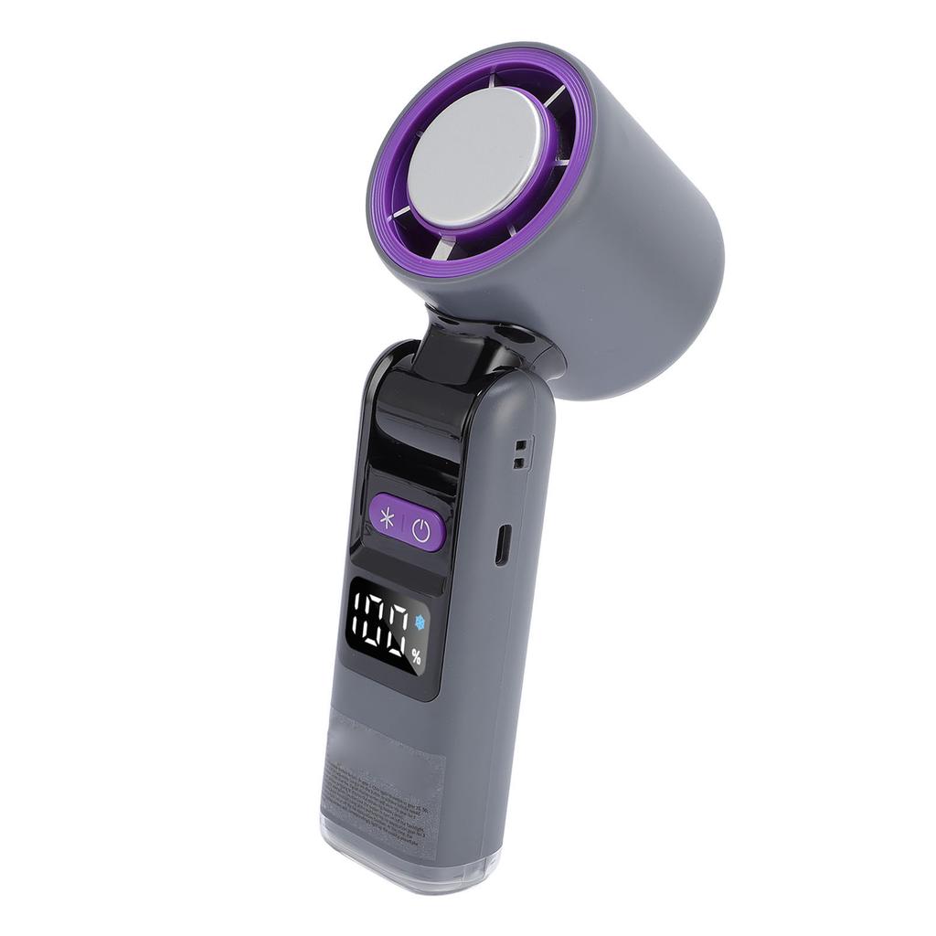 Handheld Fan Digital Display High Speed Ice Cooling Fan Foldable Fan with Light for Travel Outdoor Indoor