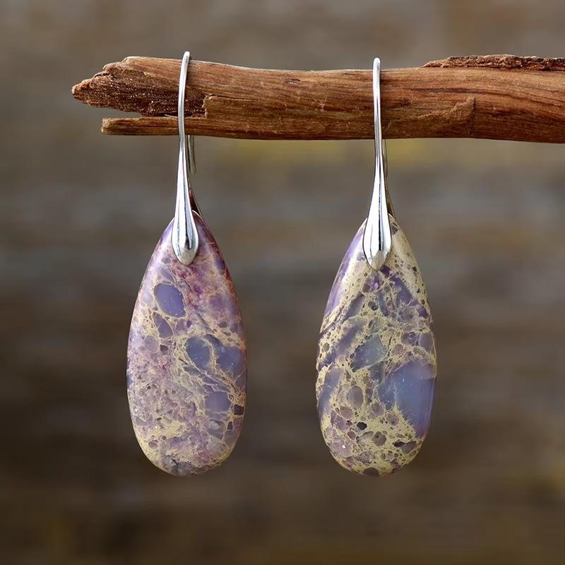Premium Bohemian Emperor Stone Drop Pendant Earrings Popular I Jewelry Jewelry