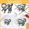 Creative Cartoon Personality Skull Cat Brooch Adorable Animal Style Pin For Everyone