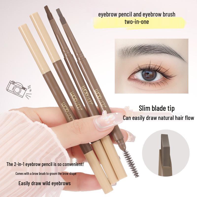 WODWOD Ultra-fine Waterproof Eyebrow Pencil: Long-lasting, Smudge-proof, Double-ended for Defined, Natural Strokes.