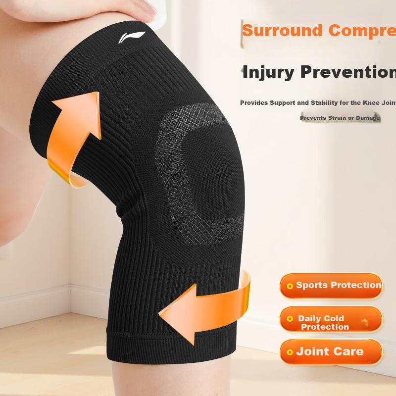 Li-Ning Knee Brace Warmth for Cold Legs Professional Sports Knee Support for Men and Women, Anti-Cover, Badminton Running Arthritis Meniscus Injury