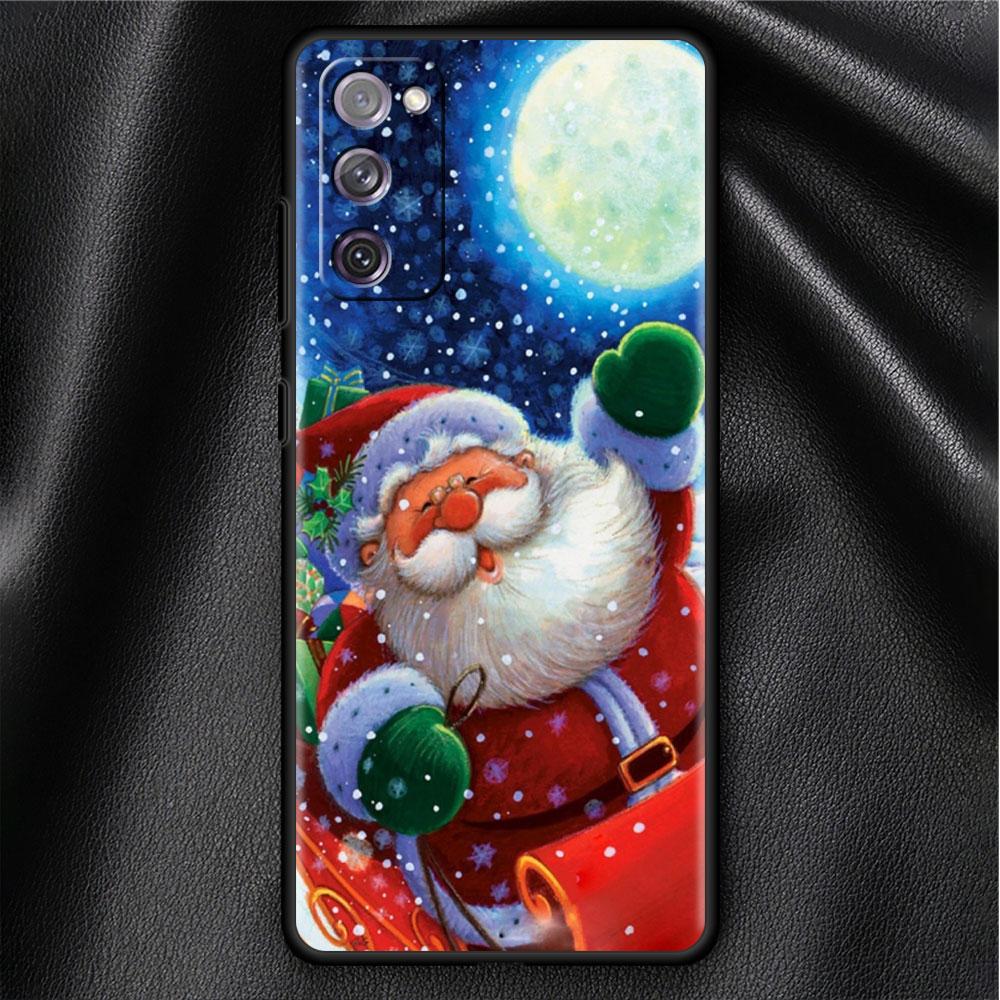 Bumper Case For Samsung Galaxy S22 Ultra S21 FE S20 Plus S10 Lite Phone Cover S10e S9 S8 S7 Silicone Funda Christmas Santa Claus
