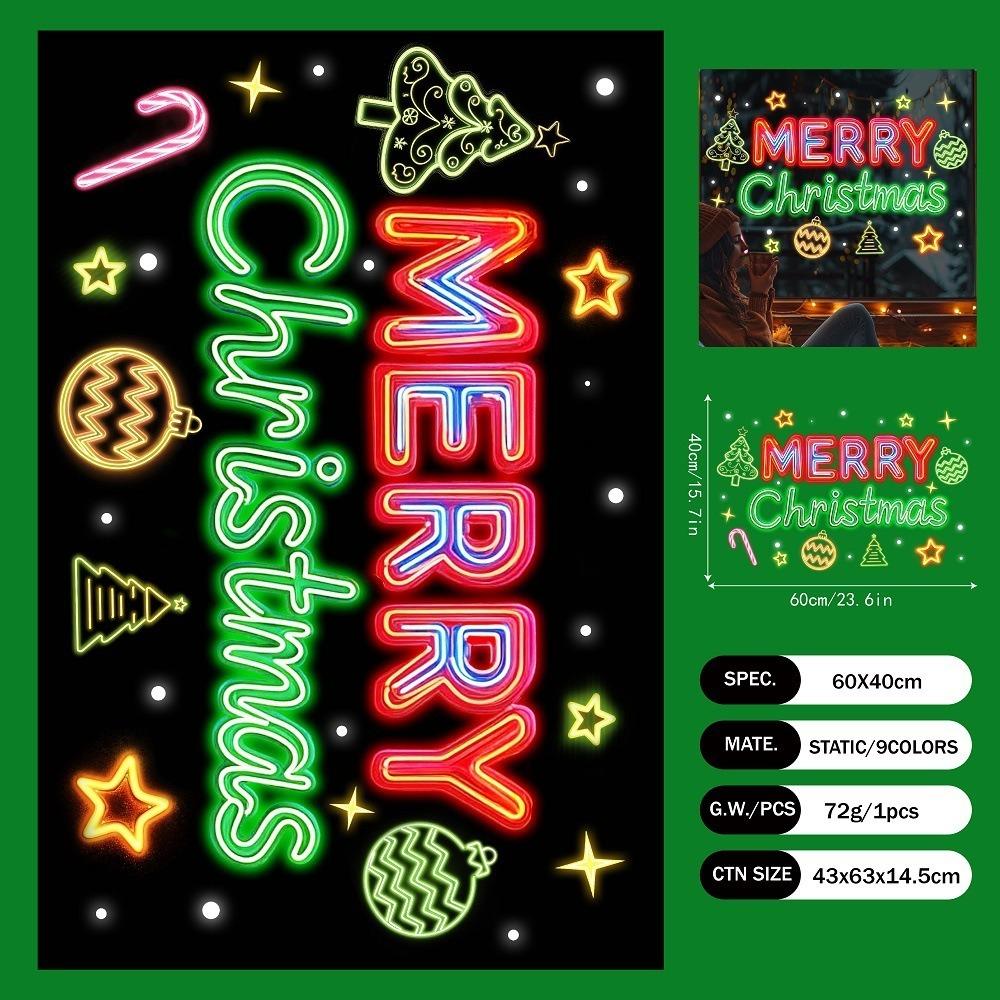 PVC Christmas Window Stickers Snow Designs Martian Designs Xmas Wall Sticker Botanical Designs Santa Claus Designs