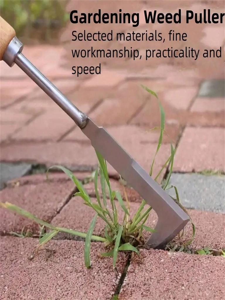 1 Stück, Fugenunkrautstecher aus Edelstahl, L-förmiges Mehrzweck-Gartenhandwerkzeug, 13,5 Zoll, Metallgriff, zur Unkrautentfernung im Hof, auf der Terrasse, am Auto
