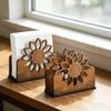 Wooden Sunflower Napkin Holder: Cocktail-Style Farmhouse Napkin Dispenser for The Dining Room, Kitchen Table, Countertop Decor