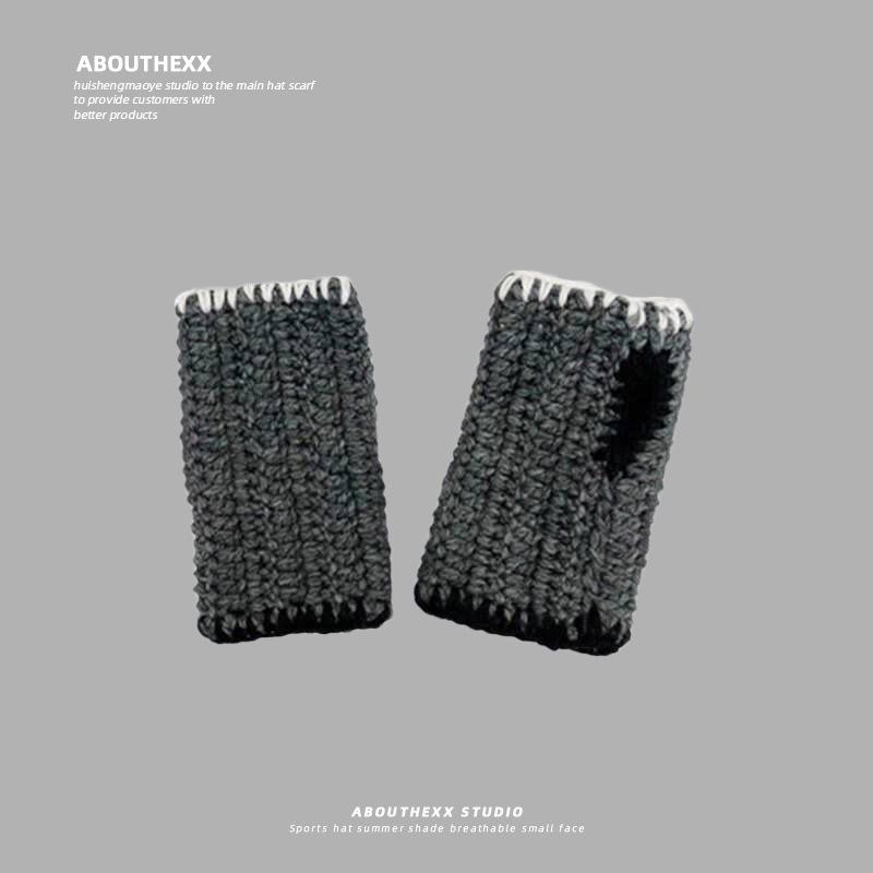 

Женский комплект из трех предметов: японские теплые шапки с завязками, зимние универсальные перчатки без пальцев и сумки, трендовые M（56-58cm）