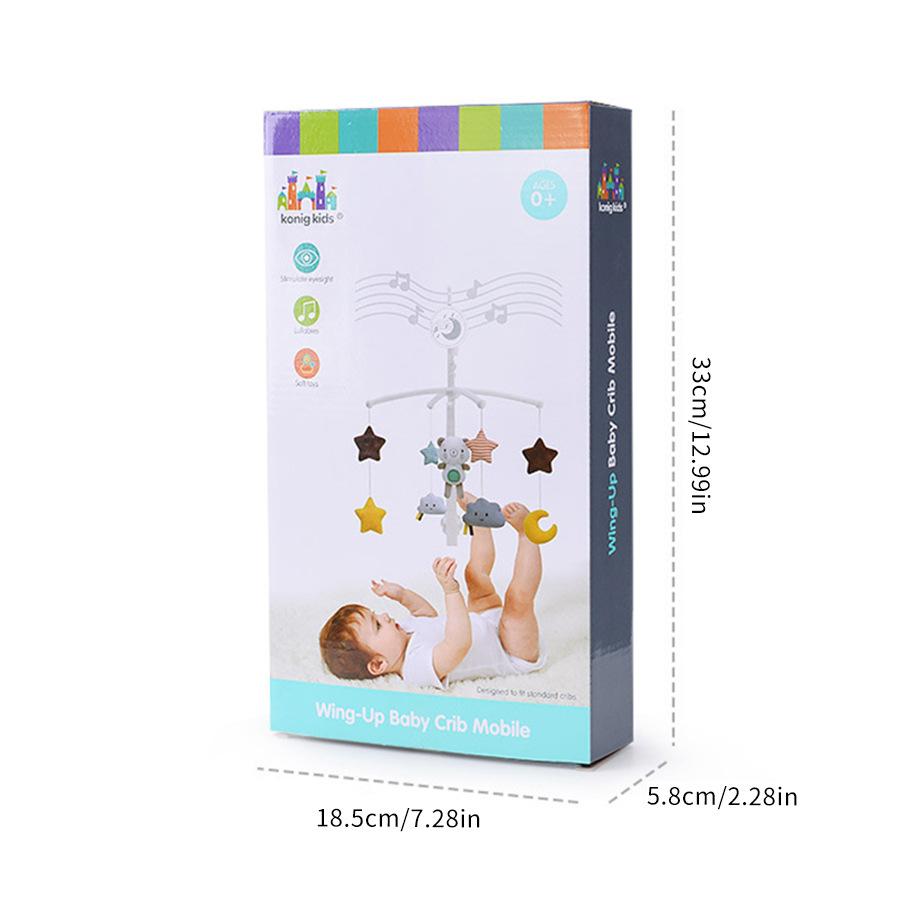 Dětská hudební točící se kreslená plyšová sova medvěd noční zvonek 0-1 rok uklidňující hračka pro miminko