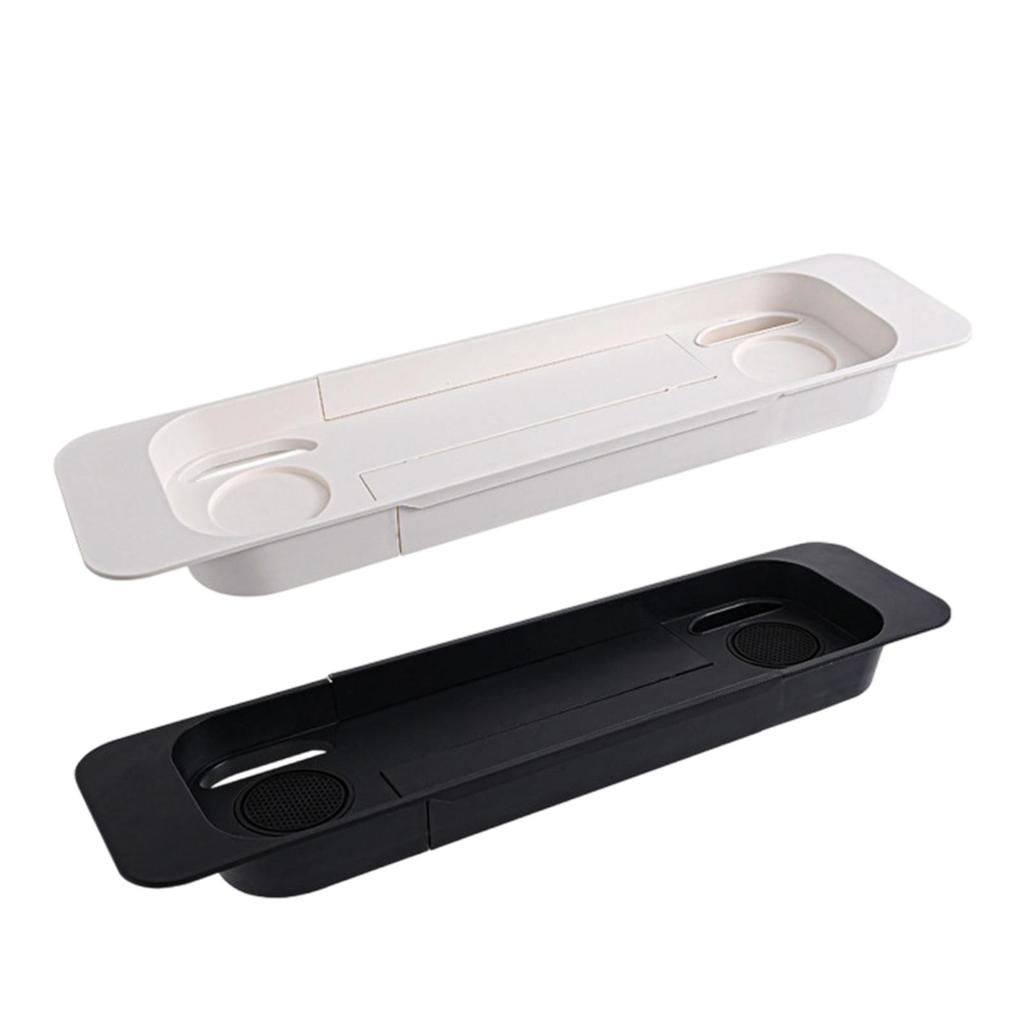 Bath Tray Organizer Plastic Drain Shelf Universal Bathtub Holder Shower Accessories for Bath Cover