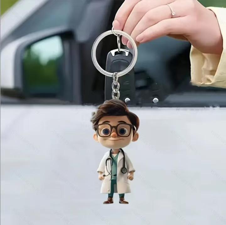 1pc Cute Nurse Keychain Pendant Acrylic Backpack Decoration Bedroom Thanks To Doctor's Gift Medical Student Daily Outfit 2026