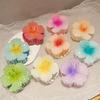 Gradient Flower Acrylic Hair Claw Clip for Women Sweet Hair Claws Crab Clamp Barrettes Hawaiian Headwear Accessories
