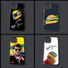 Etui na telefon z kierowcą wyścigowym A-Ayrton S-Senna dla iPhone 16,15,14,13,12,11,Mini,Pro,MAX Szare Srebrne Matowe Odporne na Upadki Tylna Pokrywa