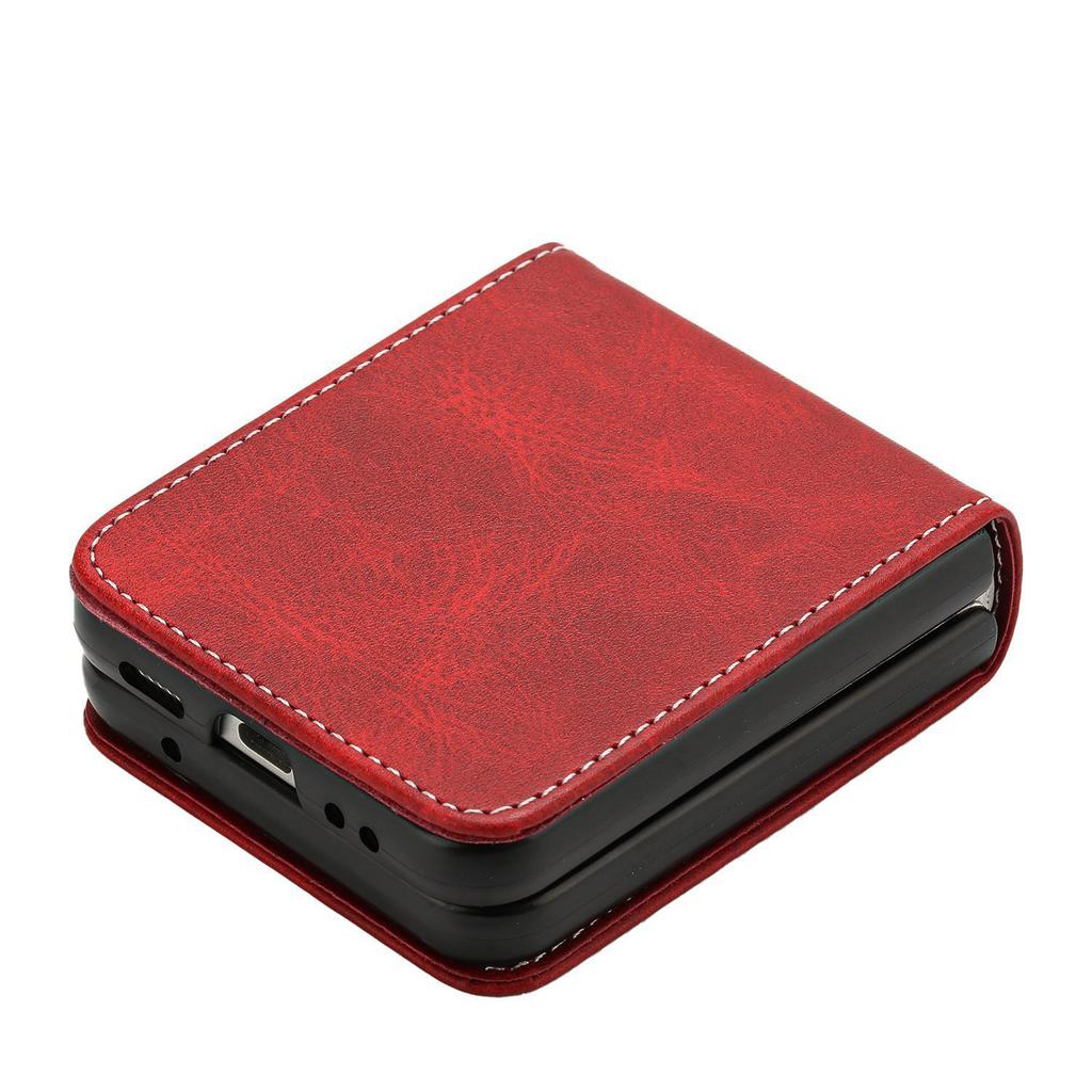 Applicable To Samsung Z Flip6 Mobile Phone Case Z Flip5 Simple Solid Color Calf Pattern Folding Protective Case Zflip4
