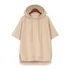 Korean-Style Solid Color Hooded T-Shirt: Simple Summer Drawstring Short Sleeve Loose Fit, for Women, Campus Casual, 200 Jin Size.