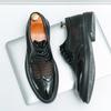 Gentleman Summer New Men's Black White Perforated Leather Oxford Brogues Shoes Designer Formal Wedding Dress Homecoming Footwear