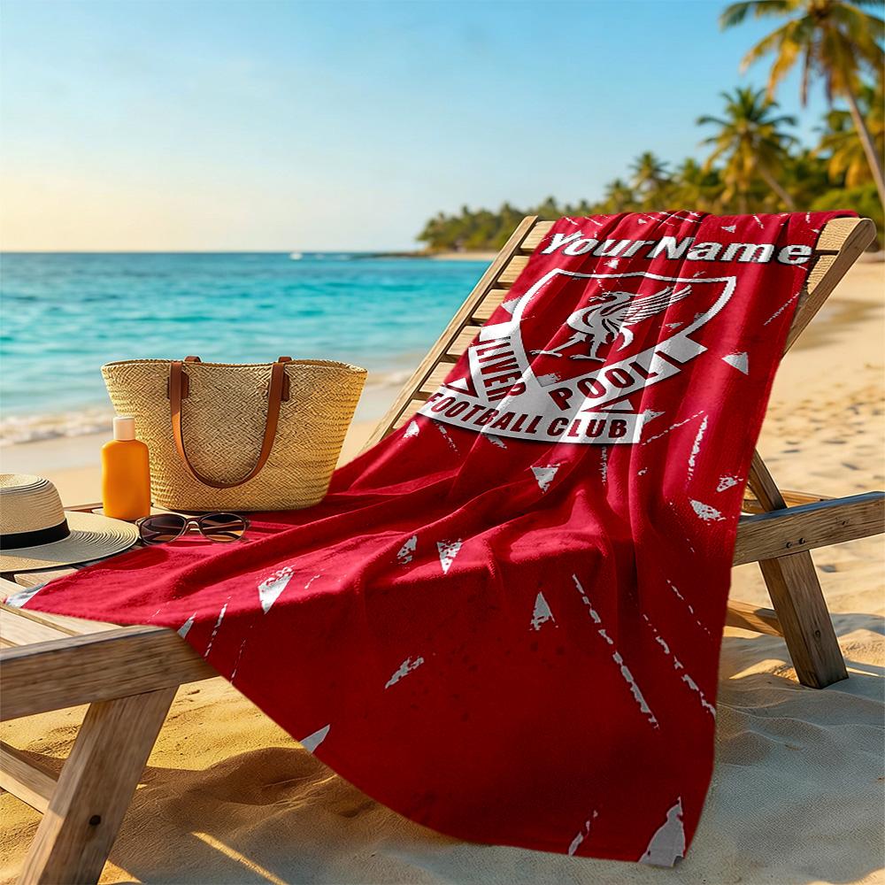 Liverpool Customizable Name Beach Towel High Absorbency & Quick-Dry Suitable for Sports Travel Swimming Yoga Bathroom Beach And Pool