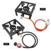 8KW Gas Boiling Ring Cast Iron Burner Large LPG Stove Outdoor Cooker Iron Frame Portable Fire Control Stove