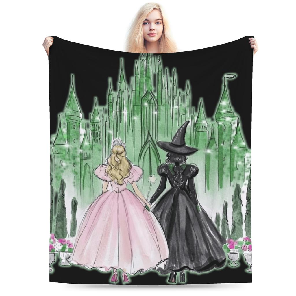Warm Soft BlanketChild Picnic Wicked Magic Movie Throw Blanket Flannel Bedspread For Outdoor Pattern Sofa Bed Cover