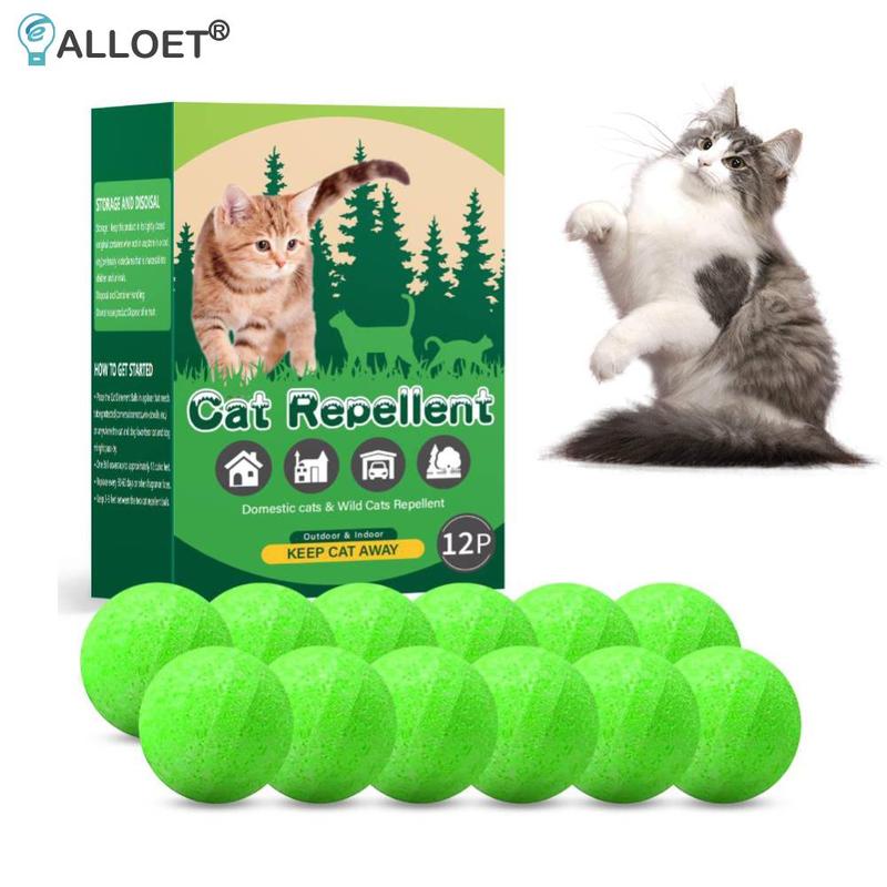12 Pack Cat Deterrent Ball Natural Peppermint Oil Cat Repellent Dog Repellent Keep Cats Off Yard Garden Lawn Plants
