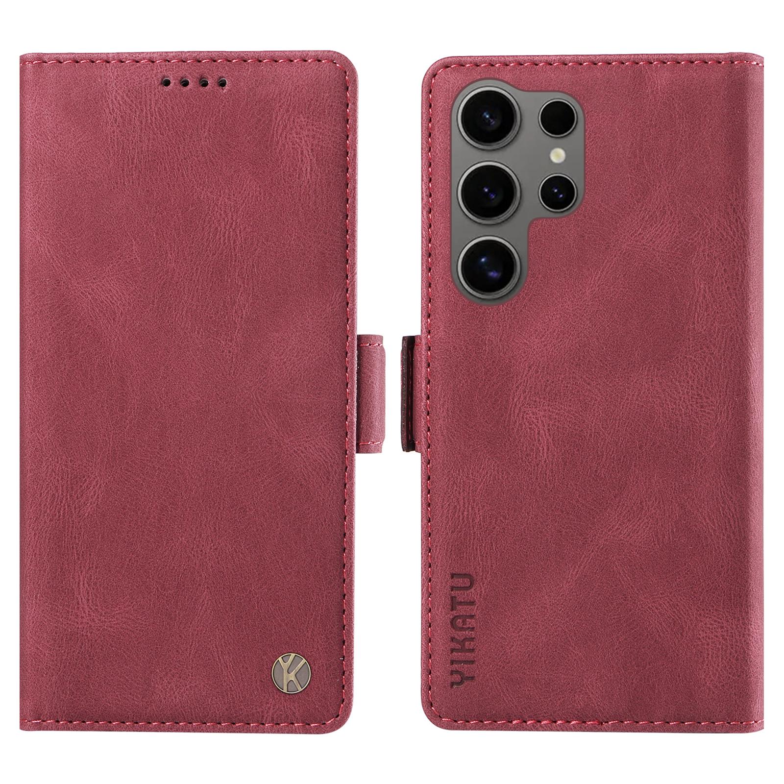 YIKATU YK-005 Чехол-кошелек из ПУ-кожи для Samsung Galaxy S25 Ultra, чехол-обложка для телефона, ощущение прикосновения Skin Touch F