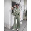Simple High-end Fashion Niche Striped Knitted Vest Top Fashion Slim-fitting Wide-leg Pants Women