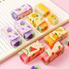 Lurrose Pencil Elementary School School and Office Supplies 12-Piece Fruit-Shaped Erasers, High-Performance, Fun, Stationery, (Random Styles)