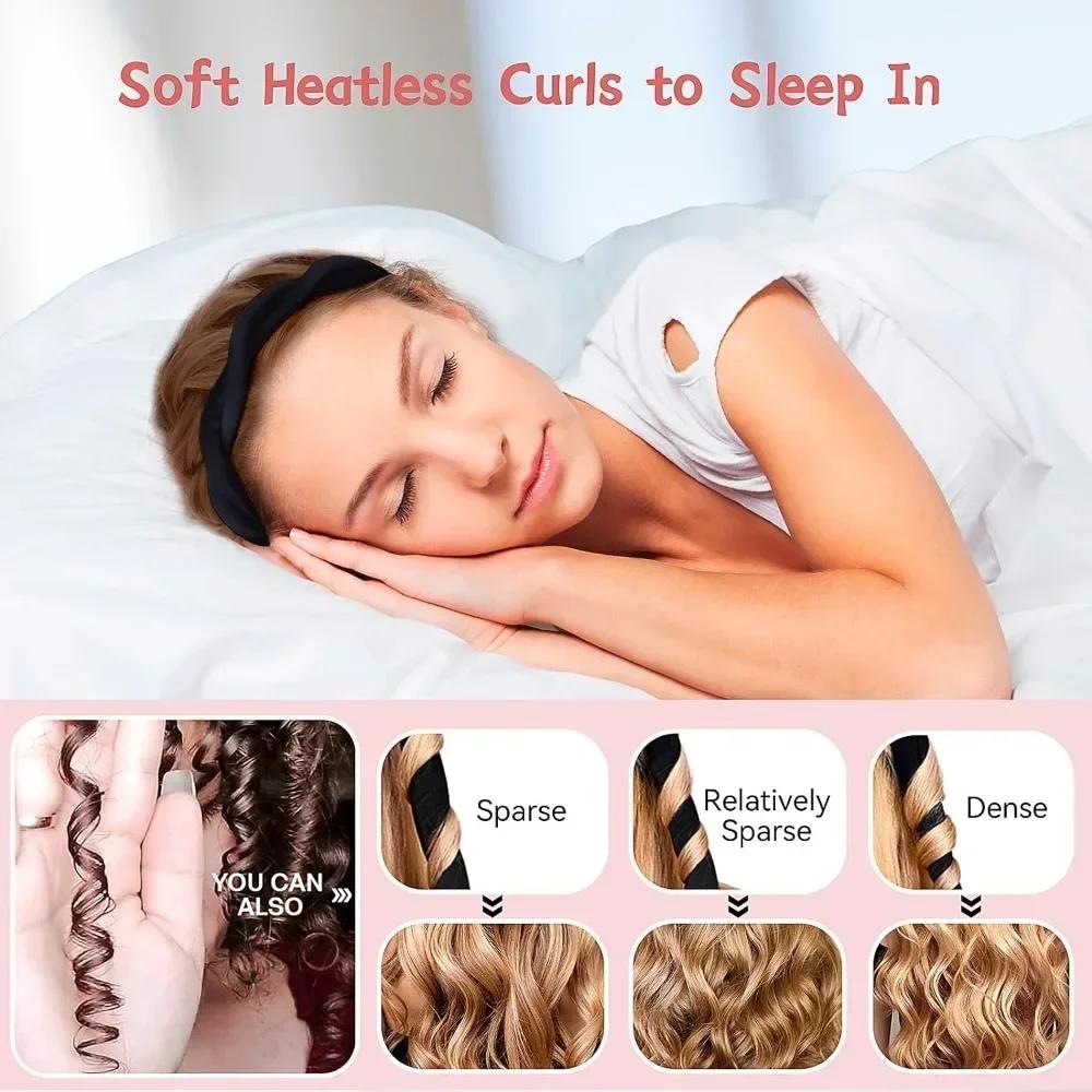 1 Set Heatless Curling Rod Headbands Soft Hair Curlers No Heat Rollers Lazy Silk Curls Sleeping Headband Ties Hair Styling Tools