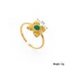 European Ethnic Colorful Stone Open Stainless Steel Drip Oil Turquoise Adjustable Ring